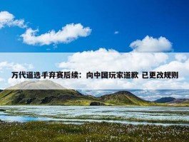 万代逼选手弃赛后续：向中国玩家道歉 已更改规则