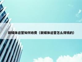 新媒体运营如何收费（新媒体运营怎么得钱的）