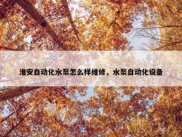 淮安自动化水泵怎么样维修，水泵自动化设备