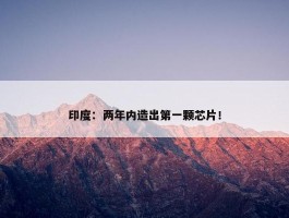 印度：两年内造出第一颗芯片！