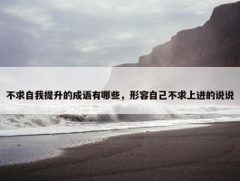 不求自我提升的成语有哪些，形容自己不求上进的说说