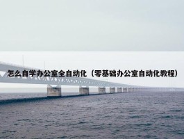 怎么自学办公室全自动化（零基础办公室自动化教程）