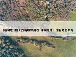 自我提升的工作有哪些建议 自我提升工作能力怎么写