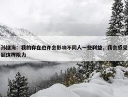 孙继海：我的存在也许会影响不同人一些利益，我会感受到这样阻力