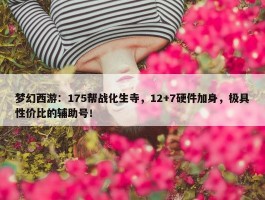 梦幻西游：175帮战化生寺，12+7硬件加身，极具性价比的辅助号！