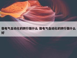 做电气自动化的转行做什么 做电气自动化的转行做什么好