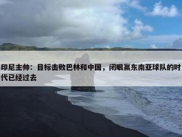 印尼主帅：目标击败巴林和中国，闭眼赢东南亚球队的时代已经过去