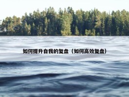 如何提升自我的复盘（如何高效复盘）