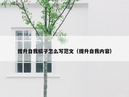 提升自我稿子怎么写范文（提升自我内容）