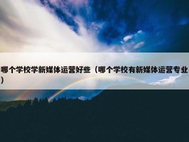 哪个学校学新媒体运营好些（哪个学校有新媒体运营专业）