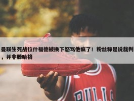 曼联生死战拉什福德被换下怒骂他疯了！粉丝称是说裁判，并非滕哈格