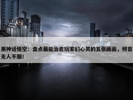 黑神话悟空：盘点最能治愈玩家们心灵的五张画面，榜首无人不服！