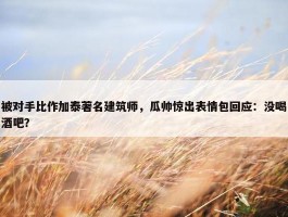 被对手比作加泰著名建筑师，瓜帅惊出表情包回应：没喝酒吧？