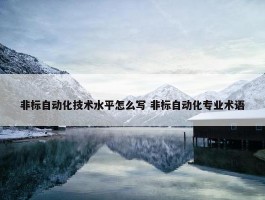 非标自动化技术水平怎么写 非标自动化专业术语