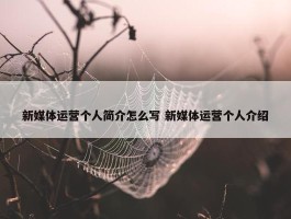 新媒体运营个人简介怎么写 新媒体运营个人介绍