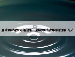 全球供应链如何自我提升 全球供应链如何自我提升经济