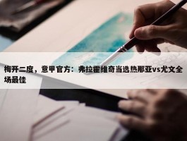 梅开二度，意甲官方：弗拉霍维奇当选热那亚vs尤文全场最佳