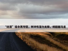 “动漫”组合再夺冠，林诗栋潜力无限，将超越马龙