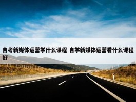 自考新媒体运营学什么课程 自学新媒体运营看什么课程好