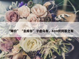 “降价”“去库存”子虚乌有，400伏何罪之有