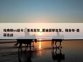 埃弗顿vs纽卡：麦克尼尔_恩迪亚耶首发，雅各布-墨菲出战