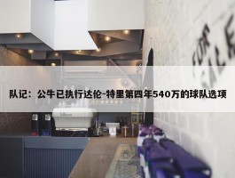 队记：公牛已执行达伦-特里第四年540万的球队选项