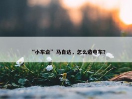 “小车企”马自达，怎么造电车？