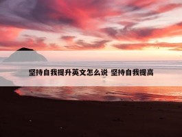 坚持自我提升英文怎么说 坚持自我提高