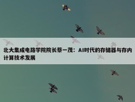 北大集成电路学院院长蔡一茂：AI时代的存储器与存内计算技术发展