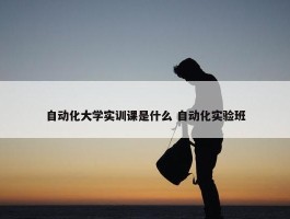 自动化大学实训课是什么 自动化实验班