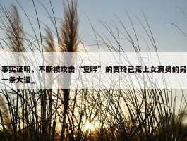 事实证明，不断被攻击“复胖”的贾玲已走上女演员的另一条大道_