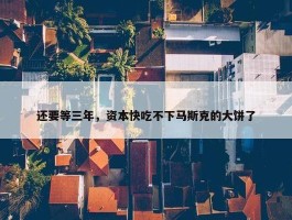 还要等三年，资本快吃不下马斯克的大饼了