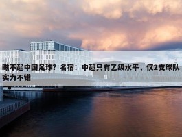 瞧不起中国足球？名宿：中超只有乙级水平，仅2支球队实力不错