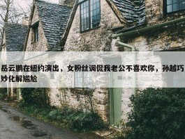 岳云鹏在纽约演出，女粉丝调侃我老公不喜欢你，孙越巧妙化解尴尬