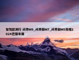 智驾欧洲行 问界M9_问界新M7_问界新M5亮相2024巴黎车展