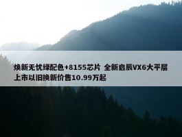 焕新无忧绿配色+8155芯片 全新启辰VX6大平层上市以旧换新价售10.99万起