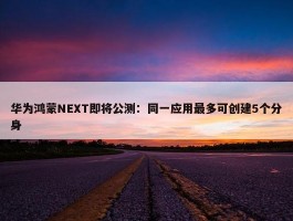 华为鸿蒙NEXT即将公测：同一应用最多可创建5个分身