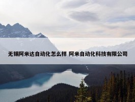 无锡阿米达自动化怎么样 阿米自动化科技有限公司