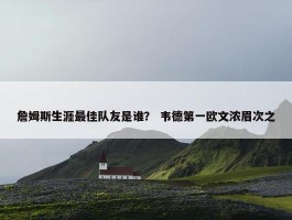 詹姆斯生涯最佳队友是谁？ 韦德第一欧文浓眉次之