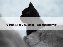 GEN战胜TES，取得连胜，距离晋级只剩一步