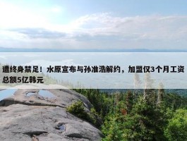 遭终身禁足！水原宣布与孙准浩解约，加盟仅3个月工资总额5亿韩元