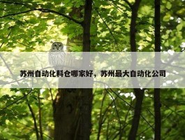 苏州自动化料仓哪家好，苏州最大自动化公司