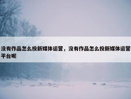 没有作品怎么投新媒体运营，没有作品怎么投新媒体运营平台呢