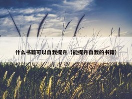 什么书籍可以自我提升（能提升自我的书籍）