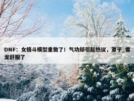 DNF：女格斗模型重做了！气功却引起热议，罩子_雷龙舒服了