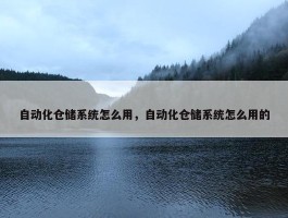 自动化仓储系统怎么用，自动化仓储系统怎么用的