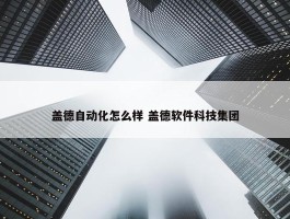 盖德自动化怎么样 盖德软件科技集团