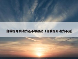 自我提升的动力还不够强劲（自我提升动力不足）