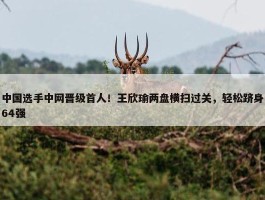 中国选手中网晋级首人！王欣瑜两盘横扫过关，轻松跻身64强