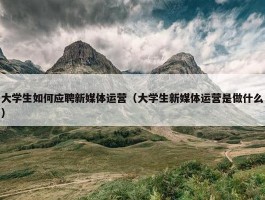 大学生如何应聘新媒体运营（大学生新媒体运营是做什么）